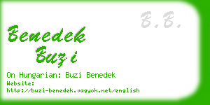 benedek buzi business card